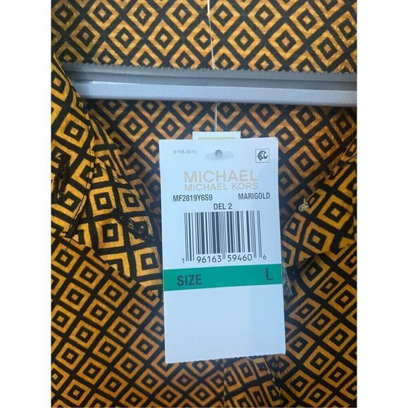 Michael Kors Women's Geometric Button Down Tie Dress NEW - Picture 4 of 5